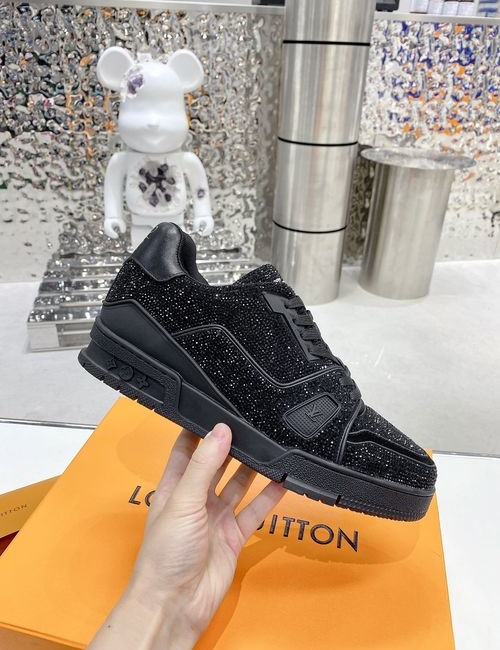 Louis Vuitton LV Trainer Crystal Skate Shoes TPU Sole