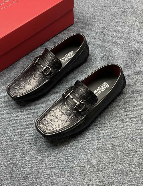 Ferragamo Slip-on Loafers Original Calfskin Leather Lining