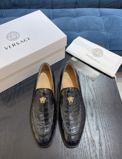 Versace Leather Loafers With Medusa Decor