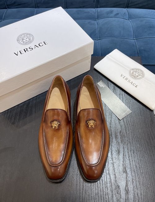 Versace Leather Loafers With Medusa Decor