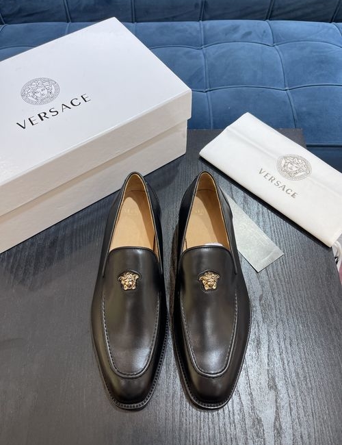 Versace Leather Loafers With Medusa Decor