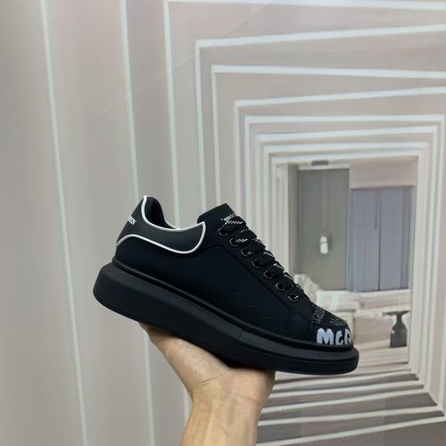 McQueen Premium Leather Couple Sneakers With Extra Laces