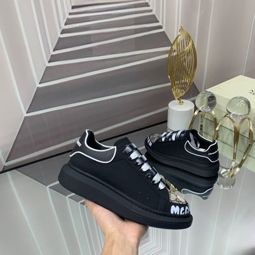 McQueen Premium Leather Couple Sneakers With Extra Laces