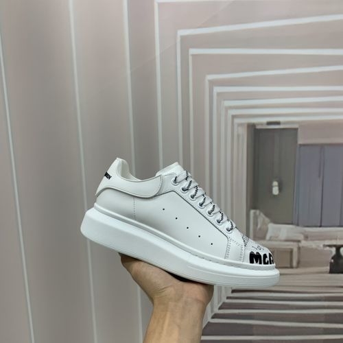 McQueen Premium Leather Couple Sneakers With Extra Laces