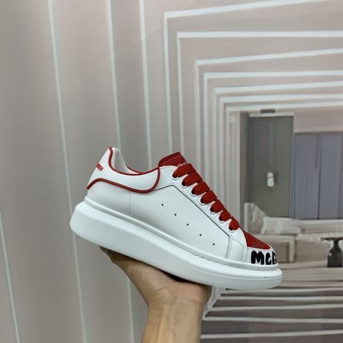 McQueen Premium Leather Couple Sneakers With Extra Laces