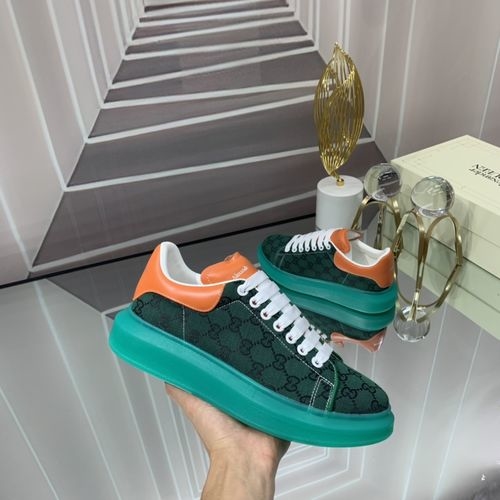 McQueen Premium Leather Couple Sneakers With Extra Laces