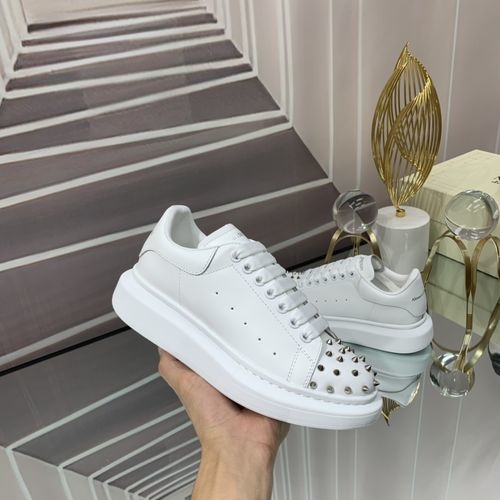 McQueen Premium Leather Couple Sneakers With Extra Laces