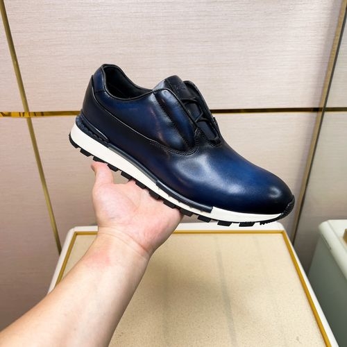 Berluti Brown Leather Sneakers Rubber Outsole