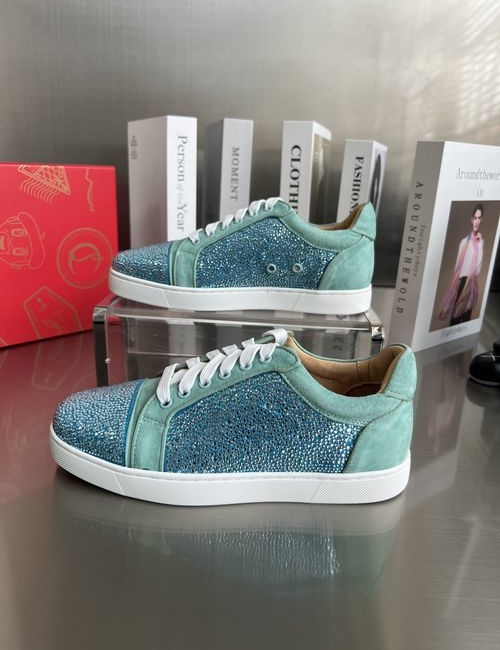 Christian Louboutin Low Top Full Diamond Light Blue Shoes