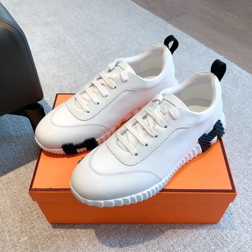 Hermes Vintage Leather Casual White Sneakers
