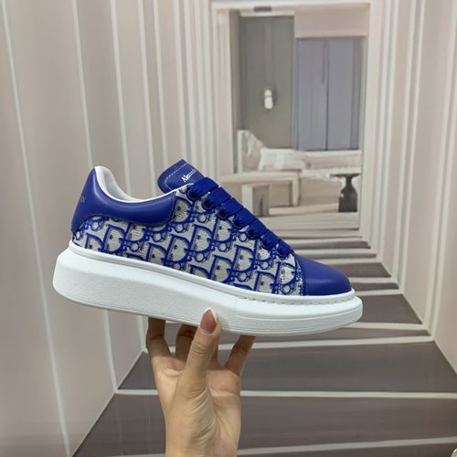 McQueen Top Quality Printed Leather Sneakers