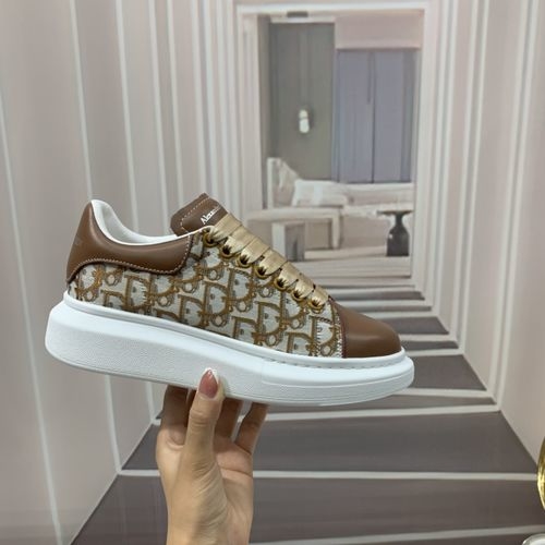 McQueen Top Quality Printed Leather Sneakers