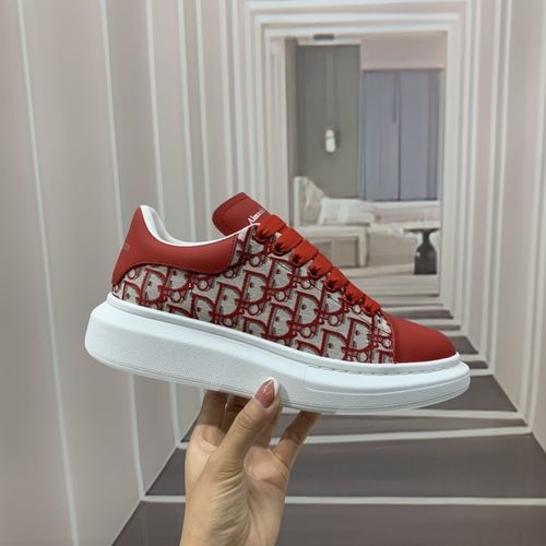 McQueen Top Quality Printed Leather Sneakers