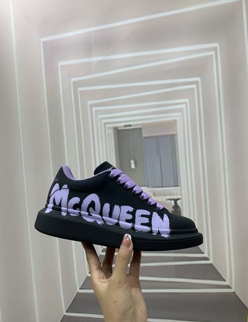 McQueen Premium Grained Matte Leather Shoes