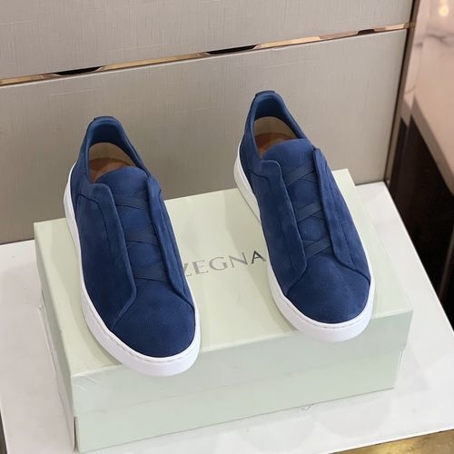 Zegna Triple Stitch Suede Sneakers