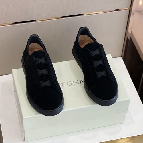 Zegna Triple Stitch Suede Sneakers