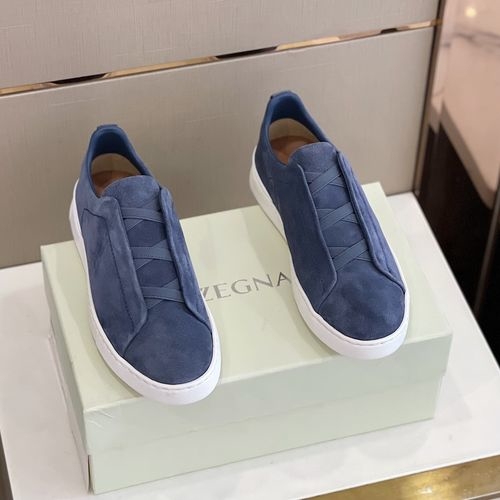 Zegna Triple Stitch Suede Sneakers