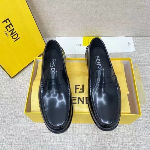 Fendi Timeless Loafers With Canvas Accents And Leather Sole