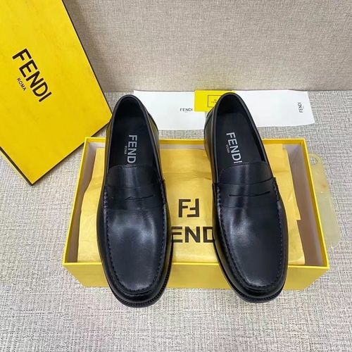 Fendi Timeless Loafers With Canvas Accents And Leather Sole