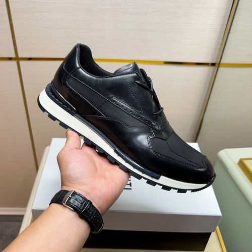 Berluti Dark Grey Leather Sneakers Rubber Outsole