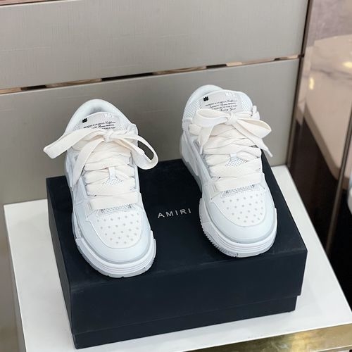 Ami Suede Leather Mesh Casual Sneakers