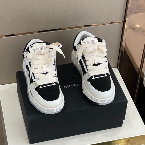 Ami Suede Leather Mesh Casual Sneakers