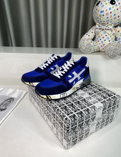 Premiata Suede Leather Casual Sneakers With Lightweight Sole