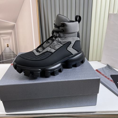 Prada Flyknit Film Fabric Cowhide Lining Casual Shoes