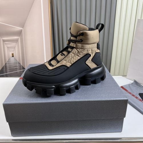 Prada Flyknit Film Fabric Cowhide Lining Casual Shoes