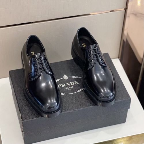 Prada Cowhide Derby Shoes TPU Sole
