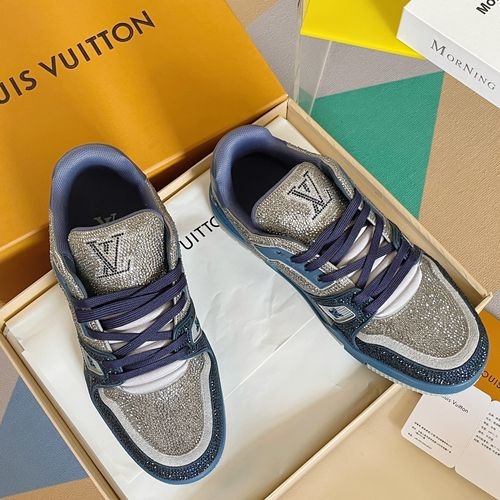 Louis Vuitton LV Trainer Crystal Skate Shoes TPU Sole