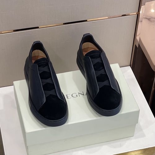 Zegna Triple Stitch Suede Sneakers