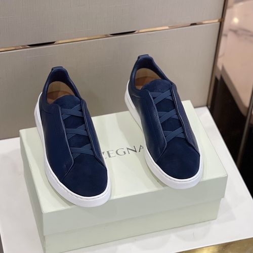 Zegna Triple Stitch Suede Sneakers