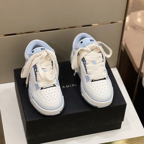 Ami Suede Leather Mesh Casual Sneakers