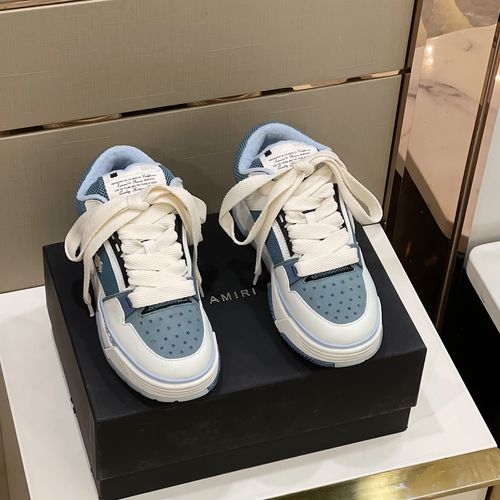 Ami Suede Leather Mesh Casual Sneakers