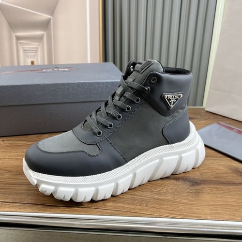 Prada Flyknit Cowhide Fabric Cowhide Lining Casual Shoes