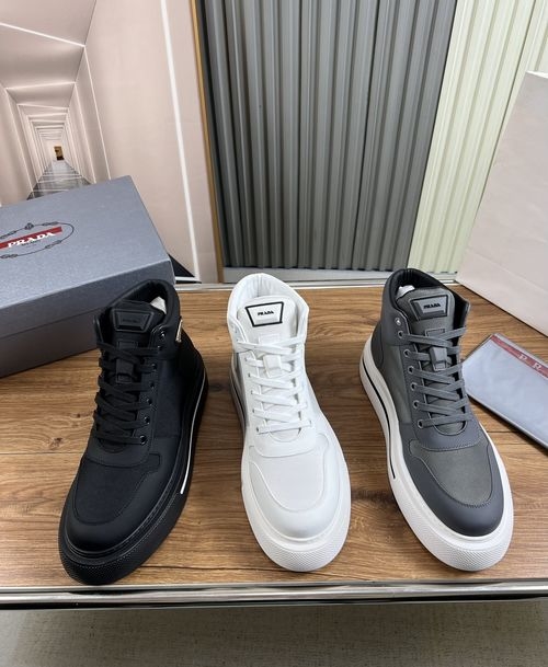 Prada Flyknit Cowhide Fabric Cowhide Lining Casual Shoes