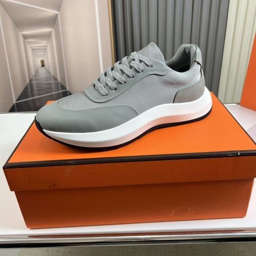 Hermes Calfskin Leather Casual Sneakers With Full Packaging