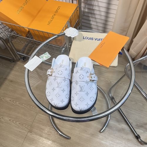 Louis Vuitton LV Faux Fur Lined Flat Slippers