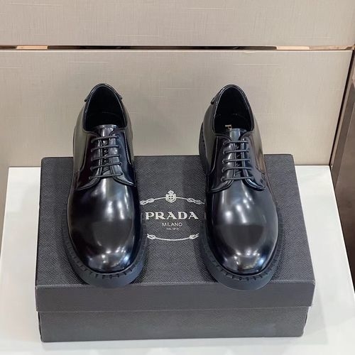 Prada Calfskin Loafers With Triangle Logo