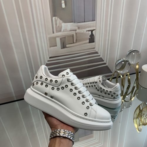 McQueen Premium Leather Couple Sneakers With Extra Laces