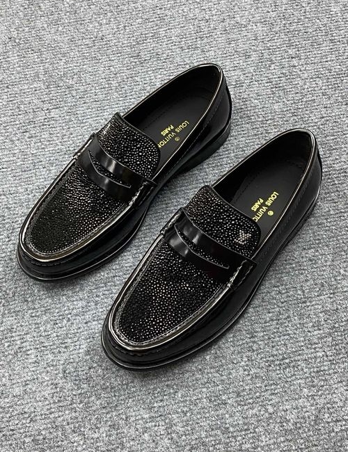 Louis Vuitton LV Rhinestone Decor Leather Shoes