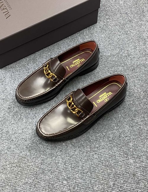 Valentino Leather Loafers With Genuine Sole