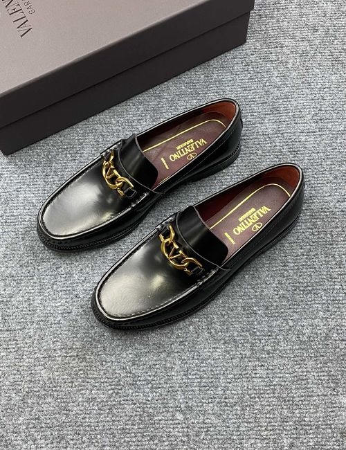 Valentino Leather Loafers With Genuine Sole
