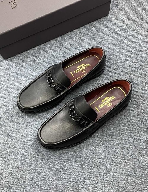 Valentino Leather Loafers With Genuine Sole