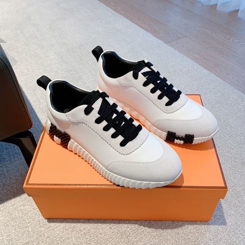 Hermes Vintage Leather Casual White Sneakers