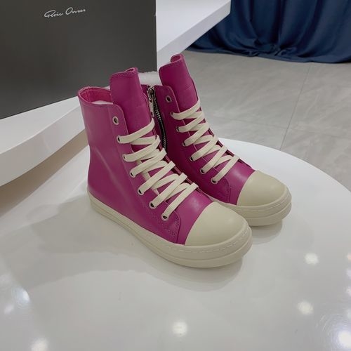 Rick Owens High Boots In Calfskin With Rubber Sole