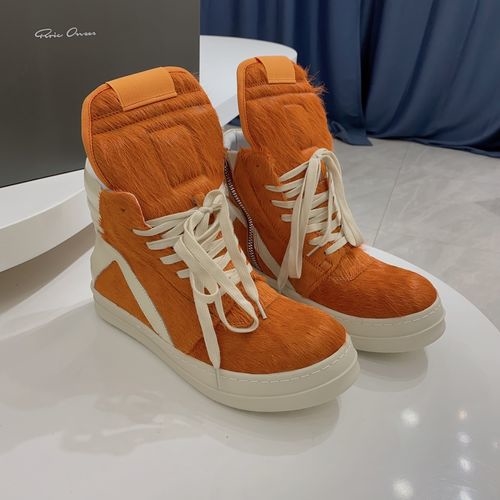 Rick Owens Horse Hair Leather High Boots