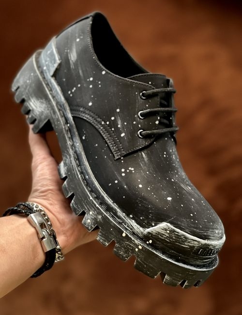 Balenciaga Strike Distressed Derby Shoes