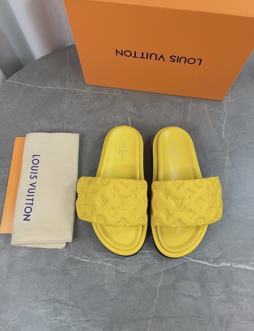 Louis Vuitton LV Pool Pillow Comfort Monogram Slides With Velcro